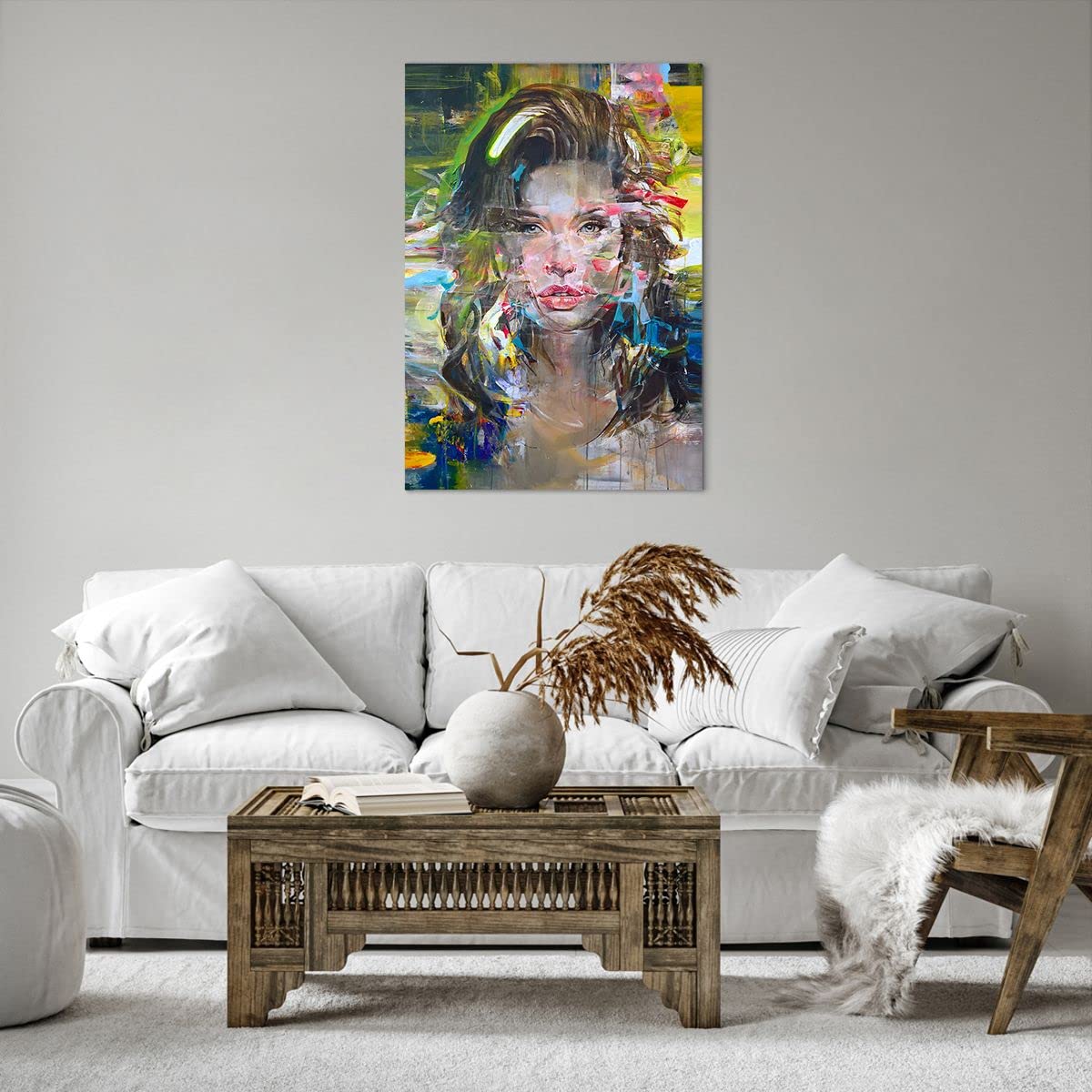 Moderne Impression sur Toile 70x100cm Image Tableau Decoration Murale femme visage Grand Tableaux Decoratifs Muraux Chambre Cuisine Vertical Deco Cadre Salon Art Wall Decor Design PA70x100-3804