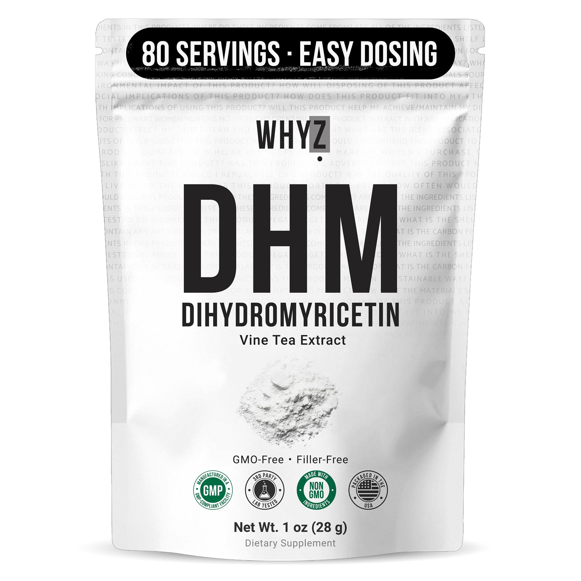 Dihydromyricetin Powder, 28g, 100% Pure DHM Supplements Liver Support, Hydration & Body Replenishment Premium Quality DHM Supplement for Wellness, 80 Servings