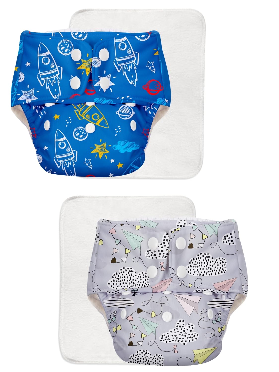 BASIC for Baby Reusable Cloth Diapers for Babies l New Trimmer Version l Adjustable & Washable l Rash Free Diapers l Comes with a Quick Dry Pad l 3m - 3Y | Pack of 2-picture-19