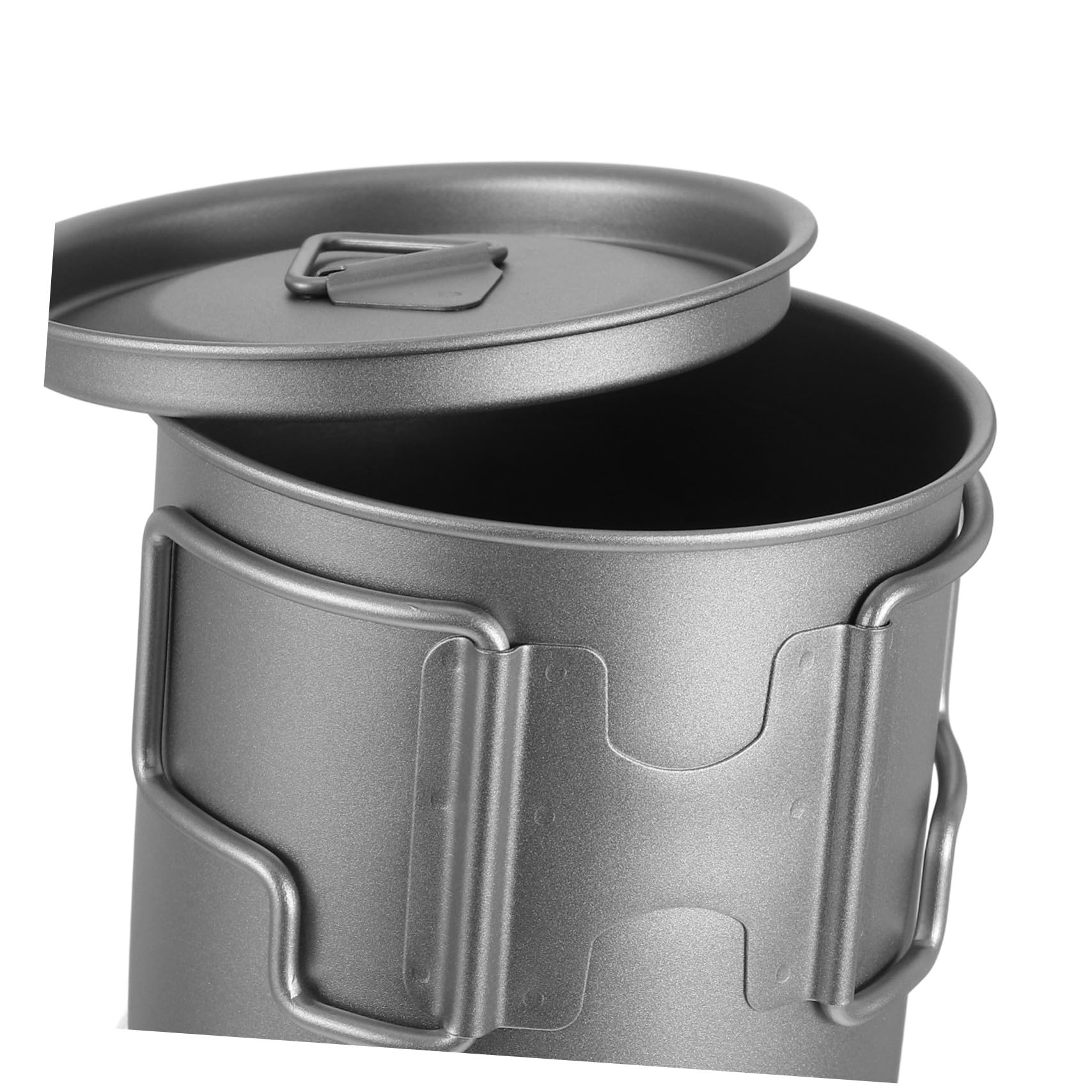 Titanium Outdoor Becher mit Klappbarem Griff und Deckel Langlebiger Leichter Tee Kaffeebecher für Camping Wandern Rucksacktouren und Bürogebrauch Wiederverwendbar