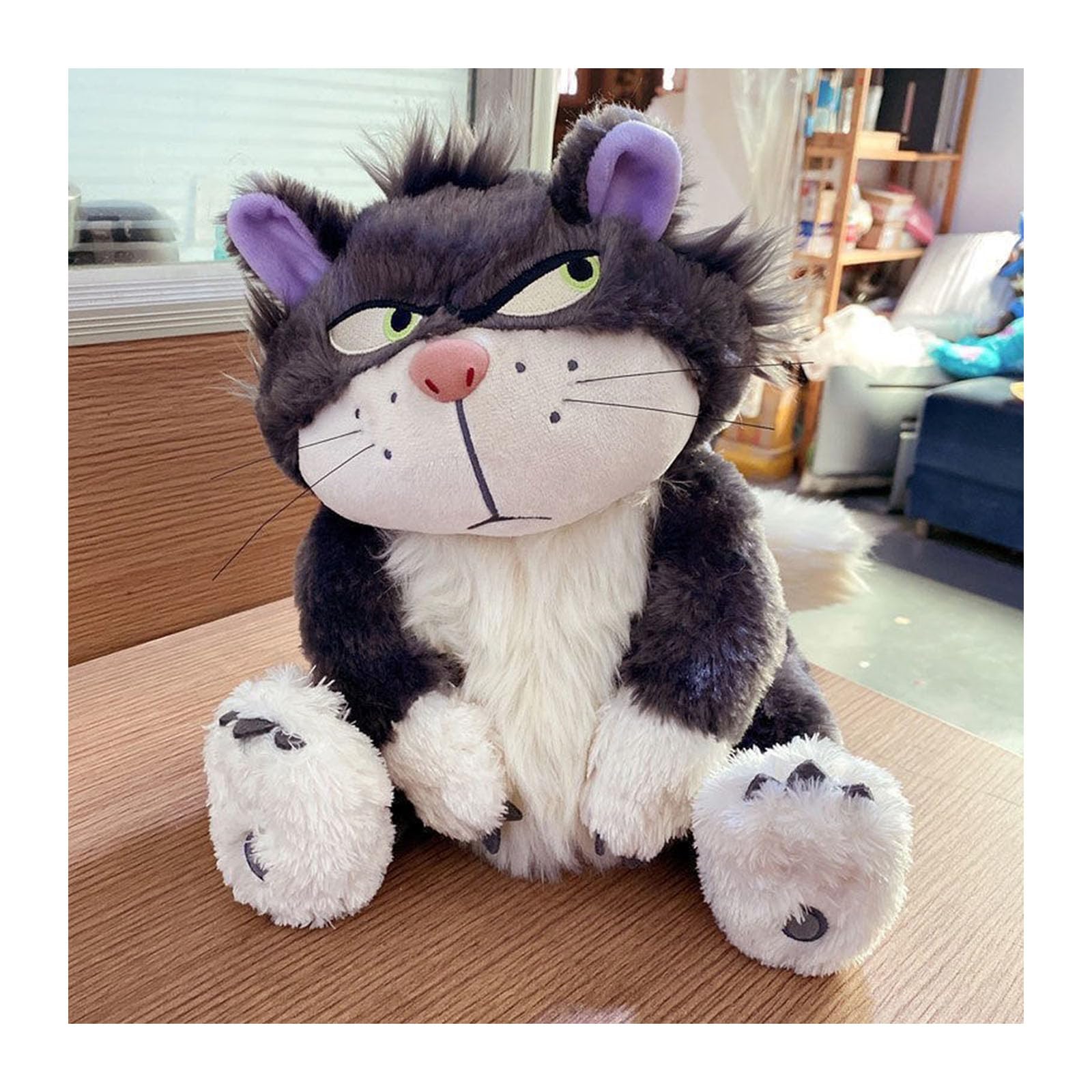 ARMAAN Peluche de Cenicienta Gris, Peluche de Gato Malo Esponjoso, Almohada de Peluche cómoda y esponjosa, Regalo de cumpleaños y día de San Valentín para niños, niñas, Damas y Novias,Grey-80cm