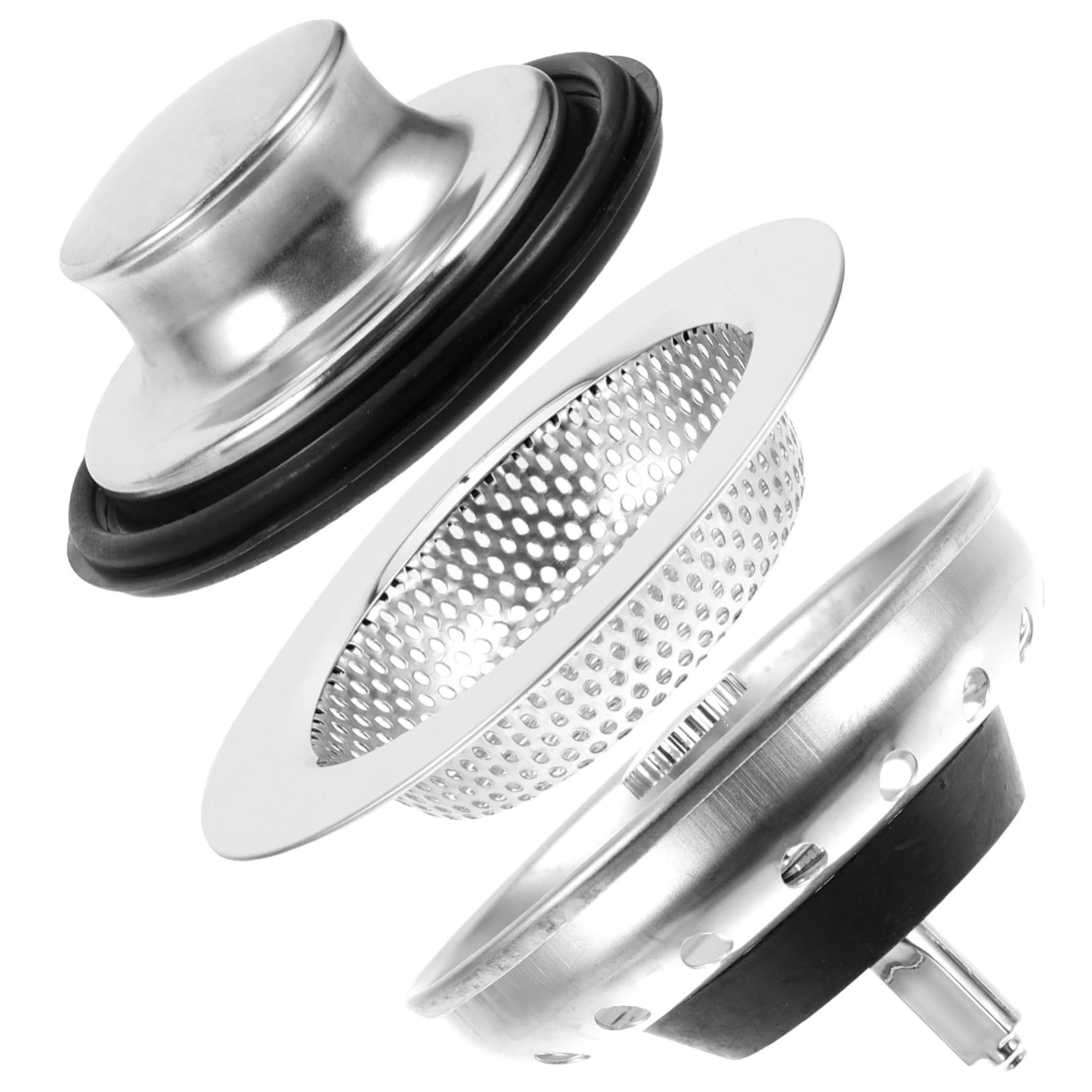 SHINEOFI 5 Juegos Enchufe De Sello De Agua para Lavavajillas Sumideros Colador Escurreplatos Fregadero Filtrar Accesorios Drenar Acero Inoxidable Plata
