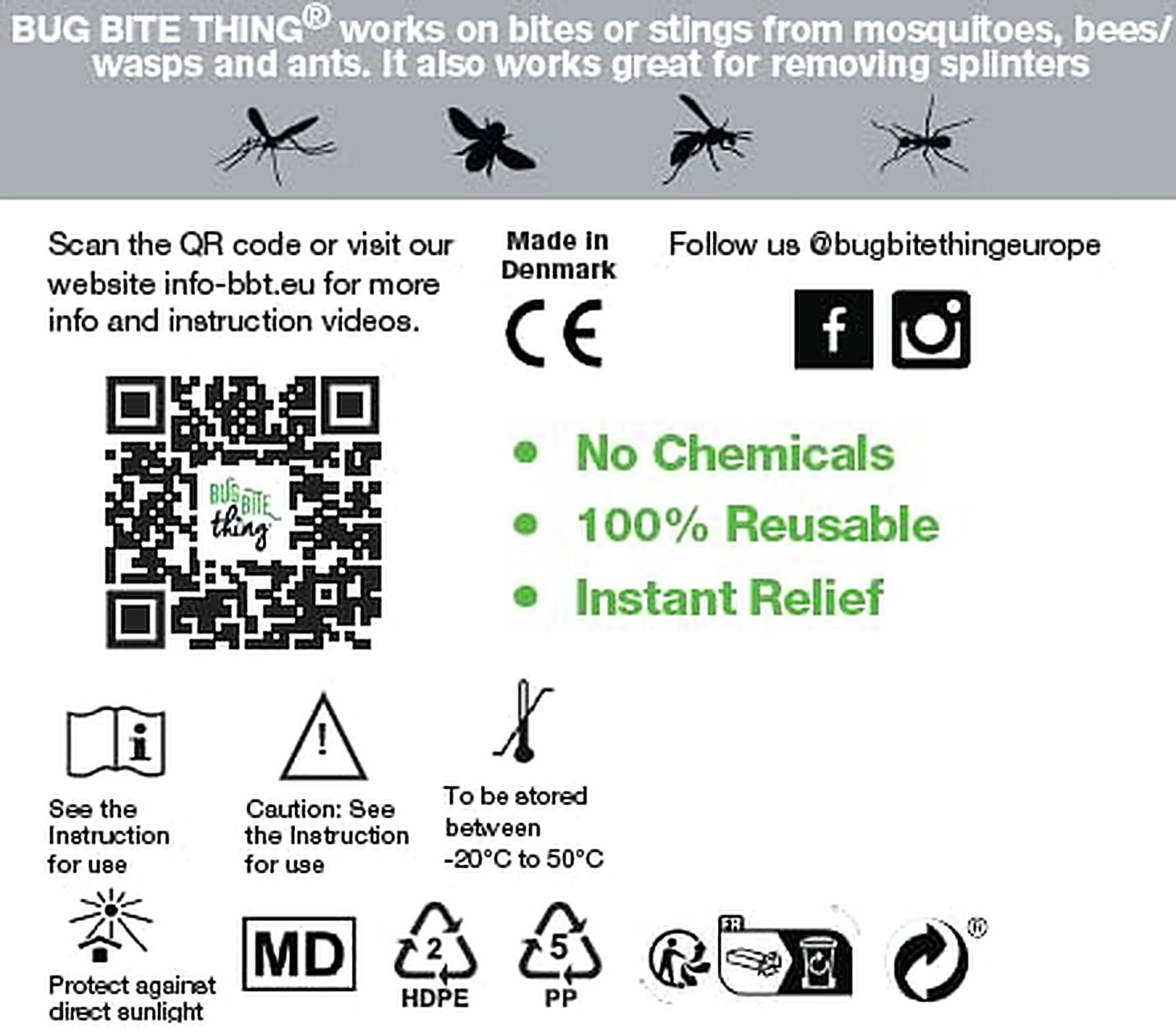 BUG BITE THING® L'originale dal 1983 | Strumento di aspirazione riutilizzabile senza sostanze chimiche | Dopo punture di zanzare, api e vespe | In caso di prurito causato da morsi