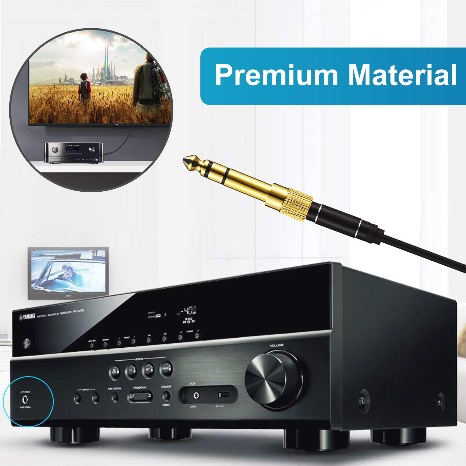 Buy Headphone Jack Adapter, XCOZU 6.35mm 1/4Inch Male to 3.5mm 1/8 Inch