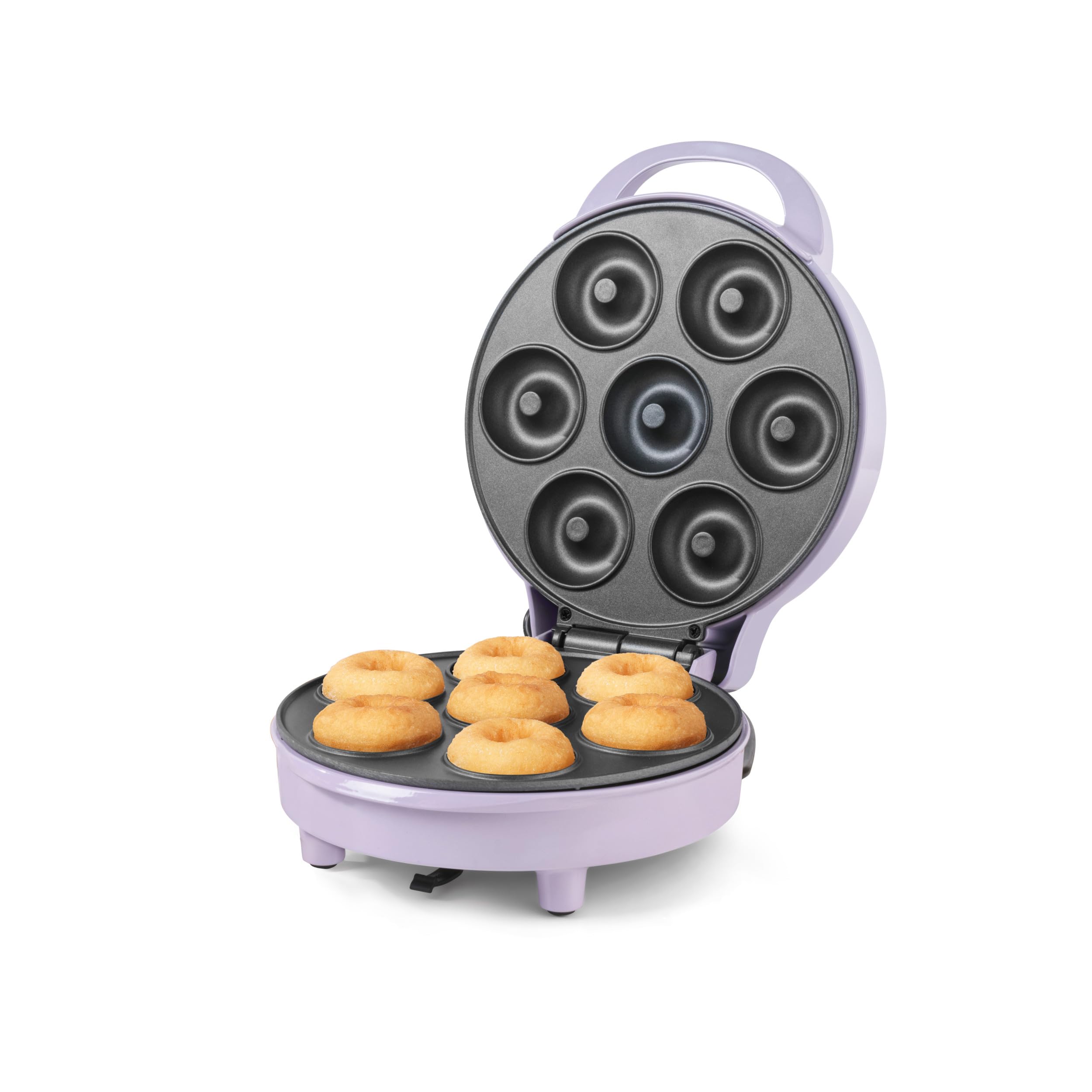 EK6222GSPP Mini Doughnut Maker – Non-Stick Cooking Plates for 7 Homemade Donuts, Easy Clean Donut Machine, Treat Maker for Kids, Breakfast Doughnuts, Indicator Lights, 1000W, Purple