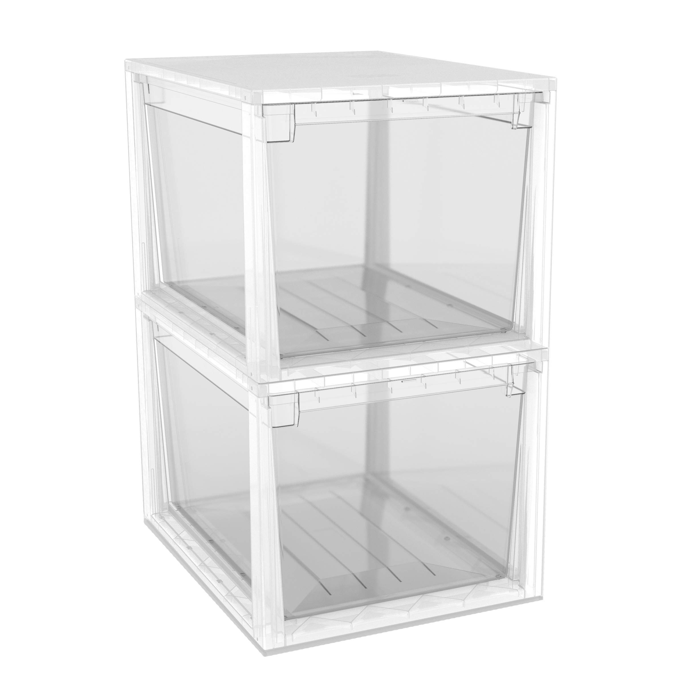 Terry, Set contenitori con Cassetto Estraibile, Trasparenti, 2 Unità