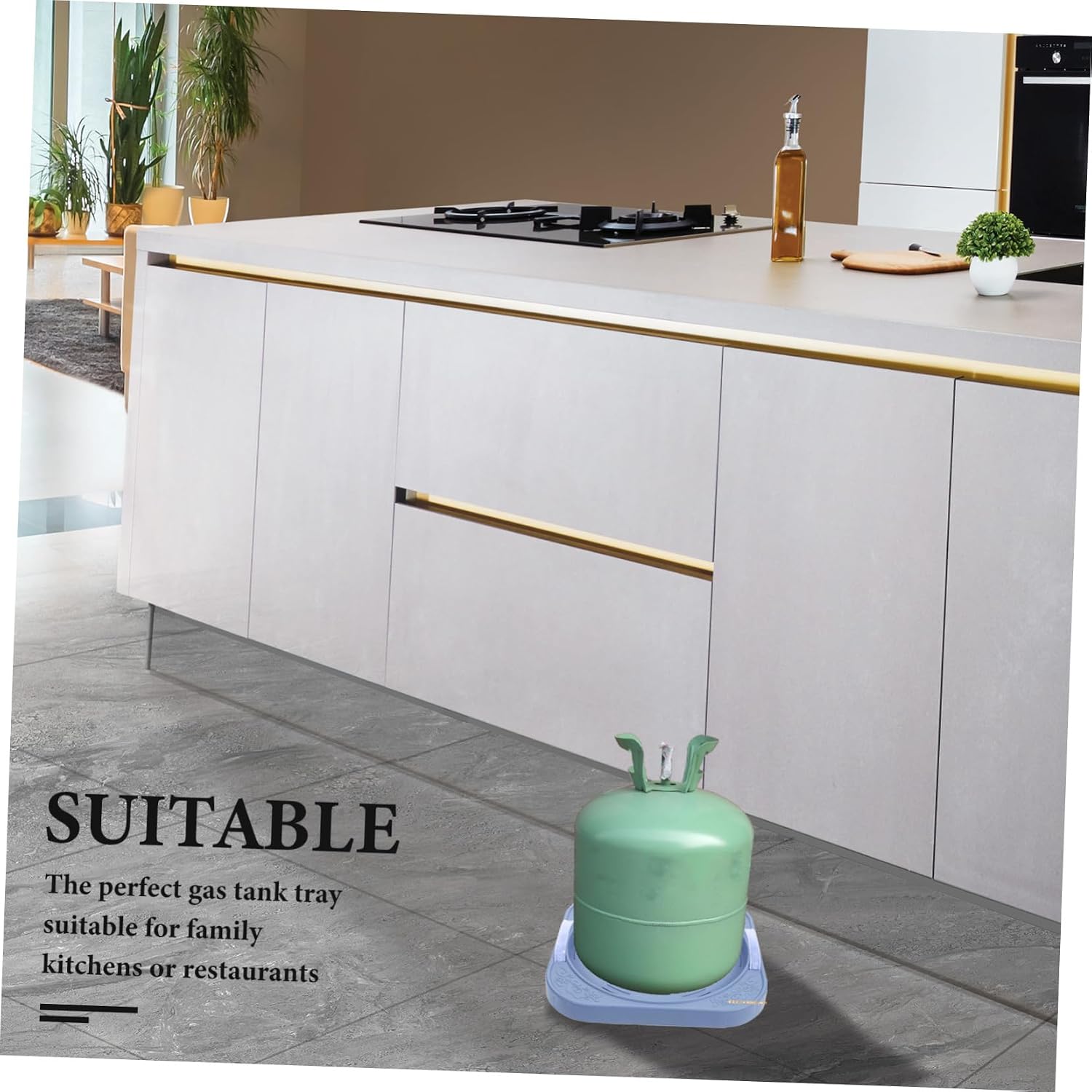 Gas Tank Tray Movable Storage Can Wheels Practical Gas Tank Stand for Kitchen