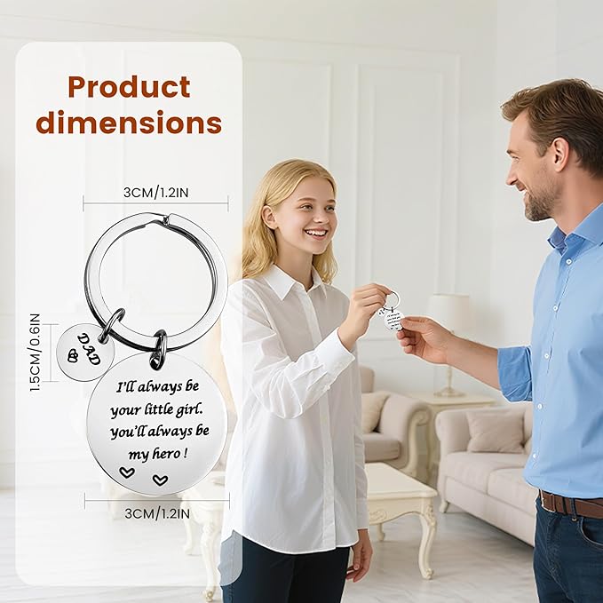 Sweet Father's Day Gift Idea from Kids: 'I'll Always Be Your Little Girl' Keychain