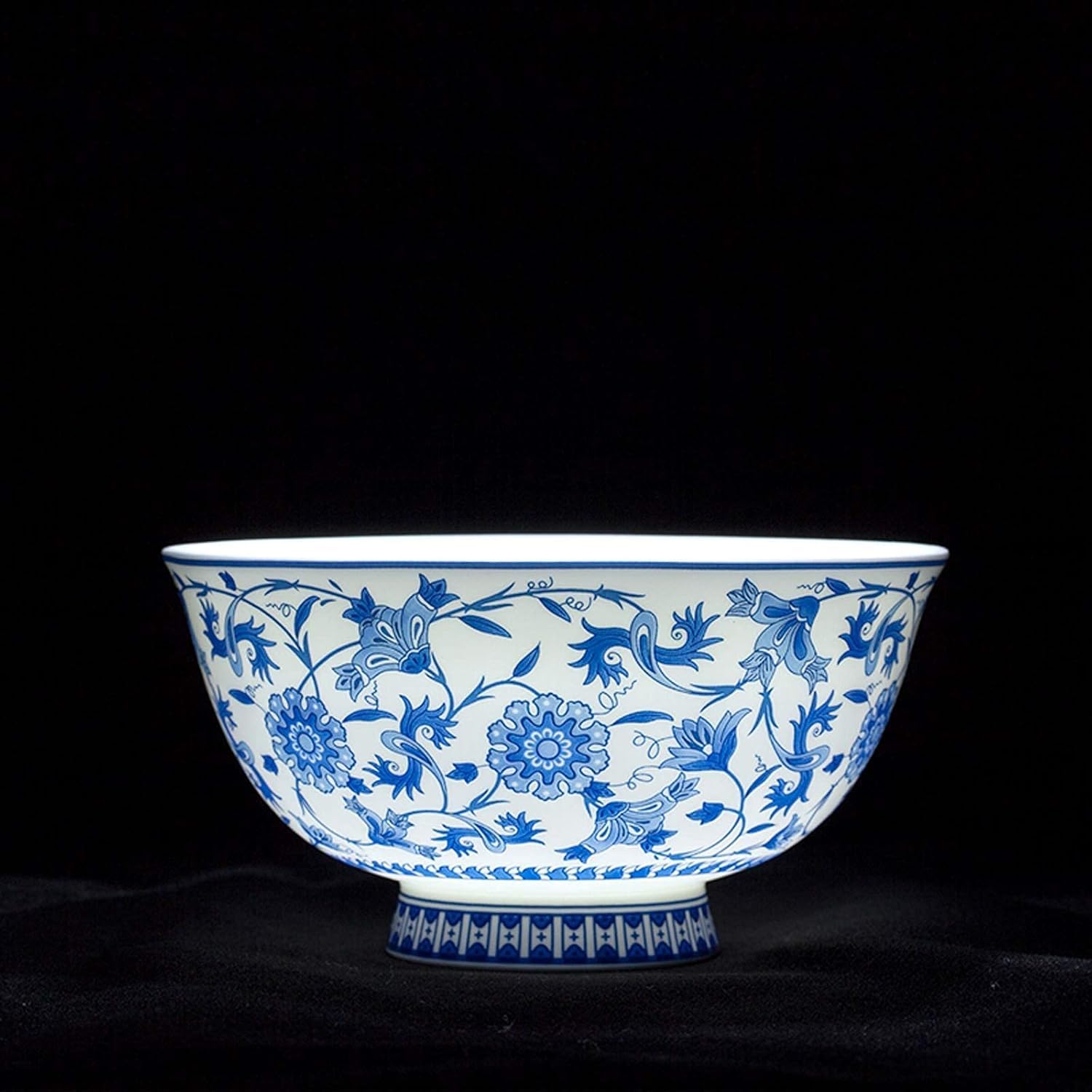 Zastawa stołowa, 26-częściowy zestaw naczyń z niebiesko-białej porcelany | pudełko, talerze do steków, miska na musli i miska na zupę na wesele