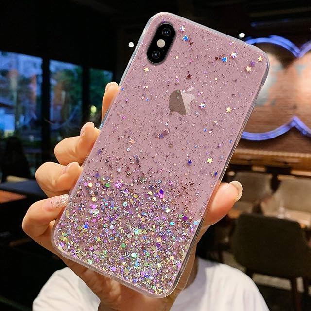 LCHULLE Girls Case iPhone 7 Plus/8 Plus Glitter Cover Paillette Case Sparkle Bling Bling Protective Case Clear TPU Bumper Silicone Case Back Cases Cover Pink