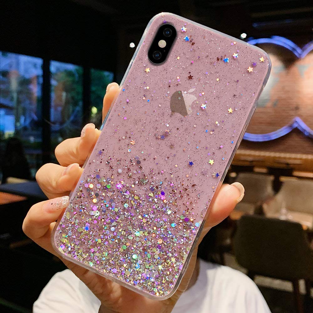 LCHULLE Girls Case iPhone Plus/8 Plus Glitter Cover Paillette Case  Sparkle Bling Bling Protective Case Clear TPU Bumper Silicone Case Back  Cases