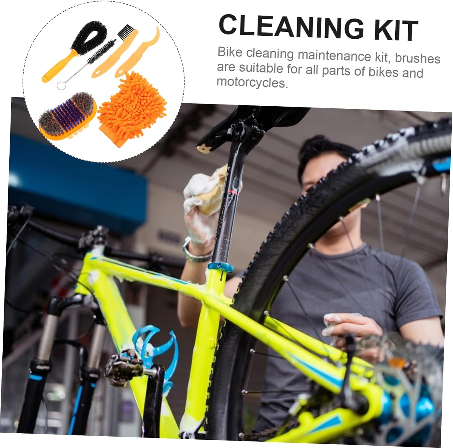 1set Bike Chain Cleaner Bike Cleaning Brush Tool for Deep Maintenance Ergonomic Design Effortless Chain Cleaning Accessory