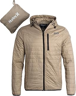 Mens Puffer Jacket - Lightweight Packable Insulated Winter Coat for Men - Weather Resistant Quilted Outdoor Jacket
