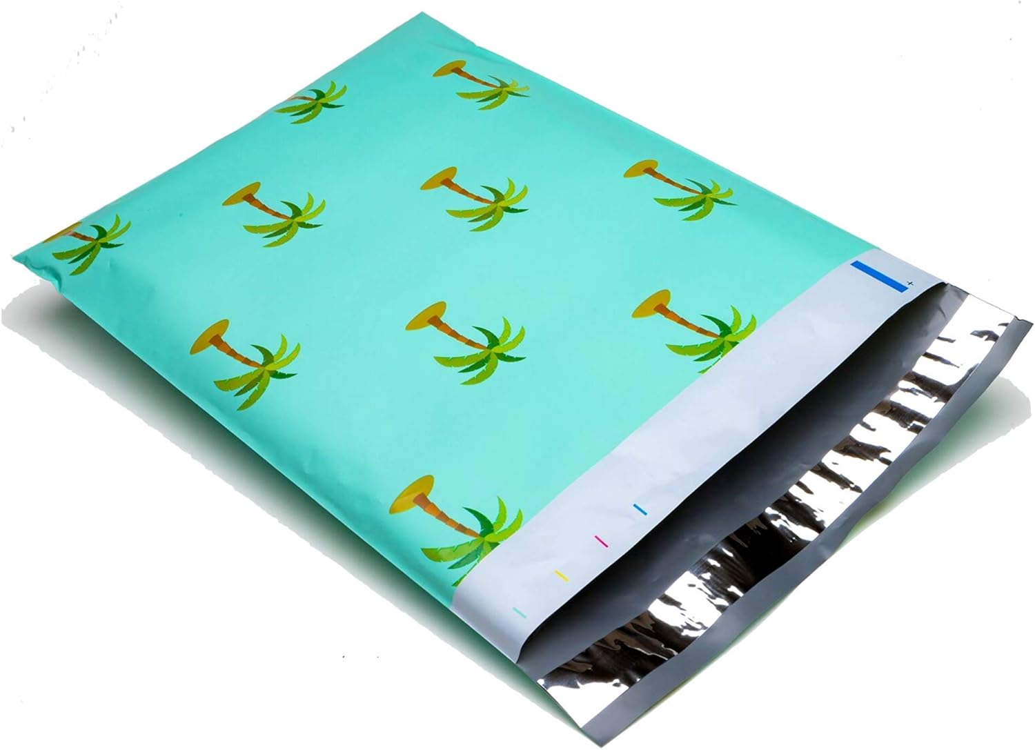 Poly Mailers Palm Tree Designer Mailers Custom Boutique Shipping Bags White with White & Silver Plastic Shipping Envelopes #SmileMail (100 10x13)