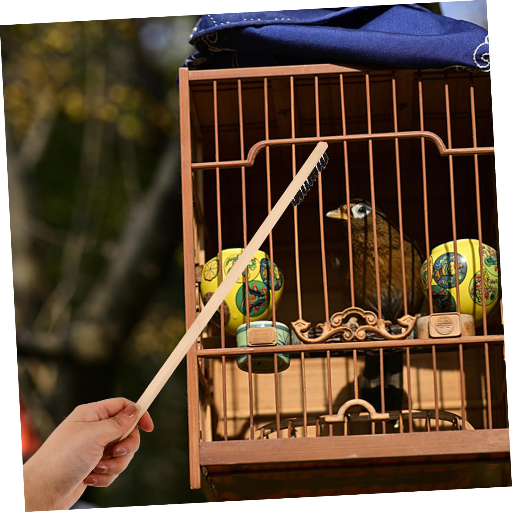 SUPVOX Spazzola per Pulizia Gabbia Uccelli Manico Extra Spazzola Professionale per Rimuovere Escrementi e Macchie Dure da Gabbie Uccelli per Pappagalli e Altri Animali Domestici