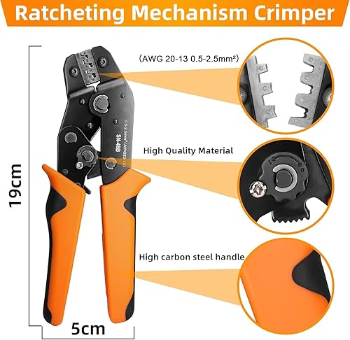 Miniatura 10 de ANTOM 709PCS Water Proof Wire Connectors 43 Kits-123456 Pin Automotive Electrical Connectors-with Ratcheting Wire Crimper-Waterproof Connectors for