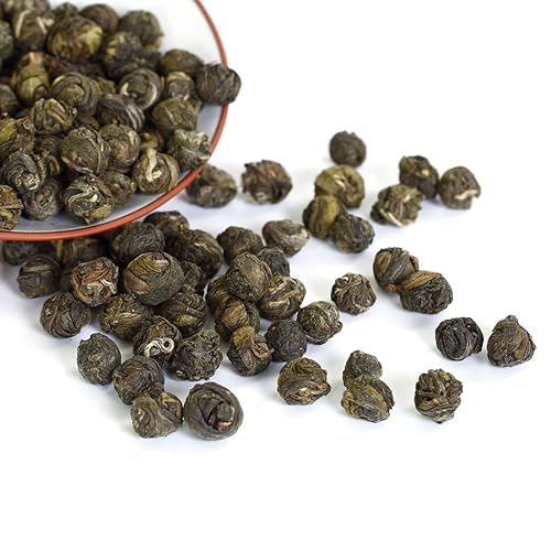 Miniatura 4 de GOARTEA Té de perlas de jazmín de grado premium de 8.82 oz / total de 17.6 onzas, hojas sueltas, té verde de jazmín, té de perlas de dragón chino, 2