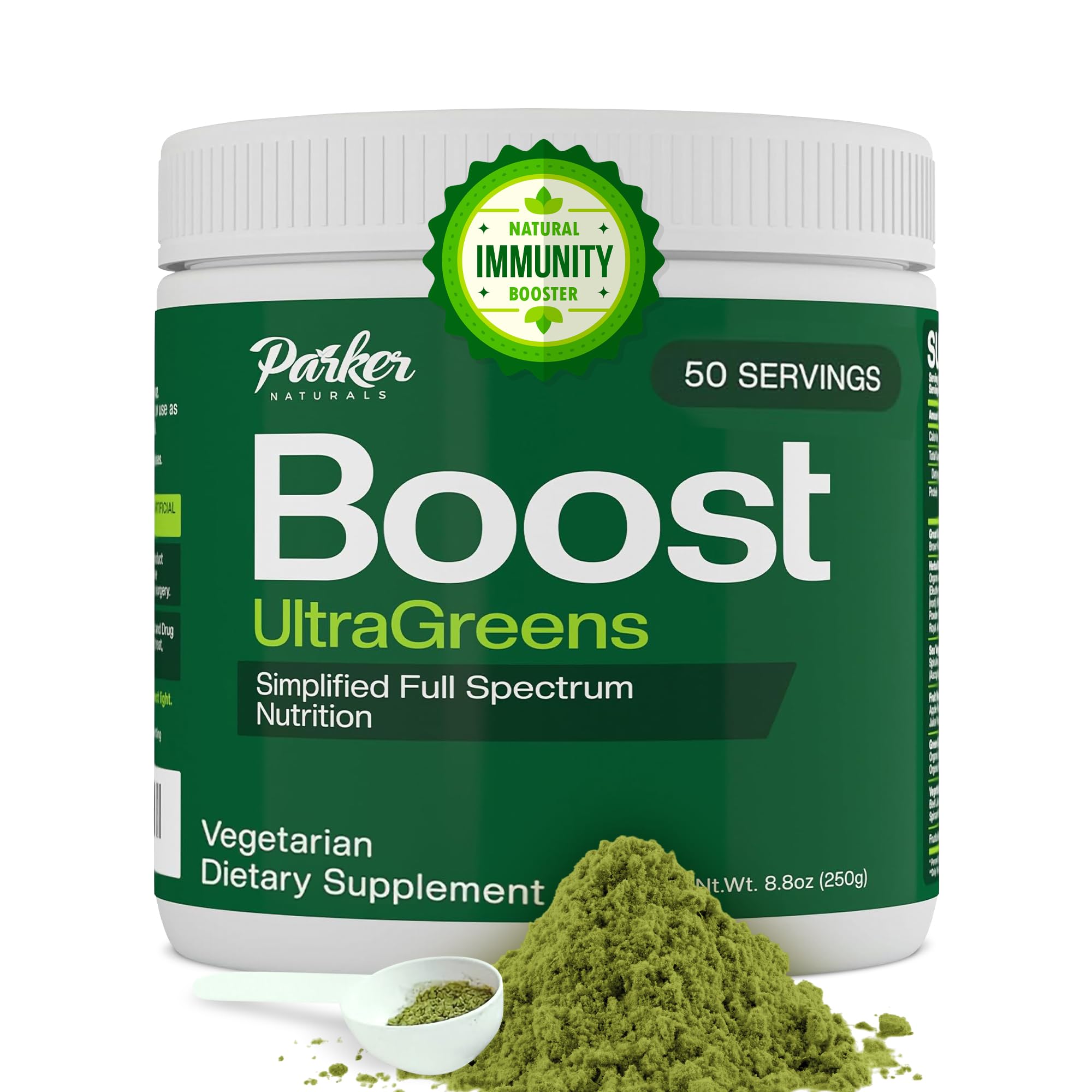 Greens Superfood Powder 50 Servings – Boost UltraGreens Super Greens Powder – Organic Spirulina, Grasses & Antioxidants | Premium Superfood for Daily Energy | Detox & Whole-Body Wellness