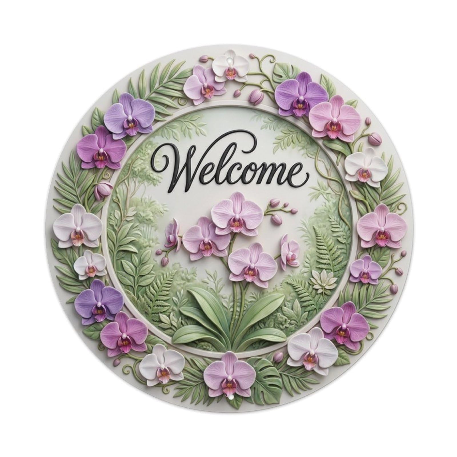 Tgrcjimh Style Metal Tin Sign Orchid Bloom Welcome Exotic Garden