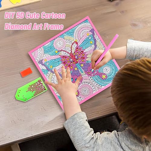 Miniatura 5 de ZUYUSUT Kits de pintura artística de diamantes para niñas de 5 a 12 años, kits de arte y manualidades, kits de gemas por números con marco de madera
