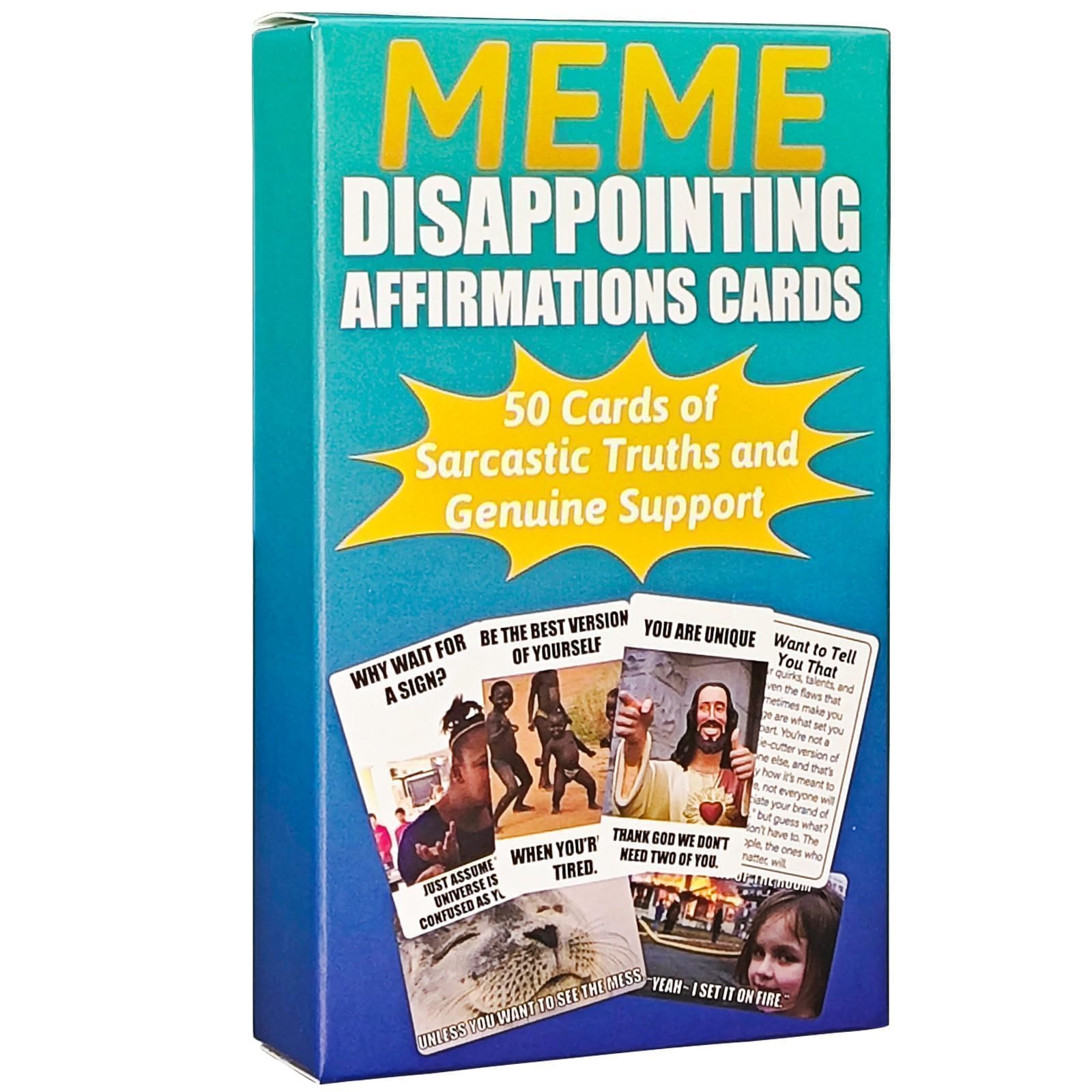 MindMosaic Funny Birthday Gifts for Women - Meme Affirmation Cards - 50 Cards W/Sarcastic Sweary & Thought-Provoking Message, Unique Daily Affirmation