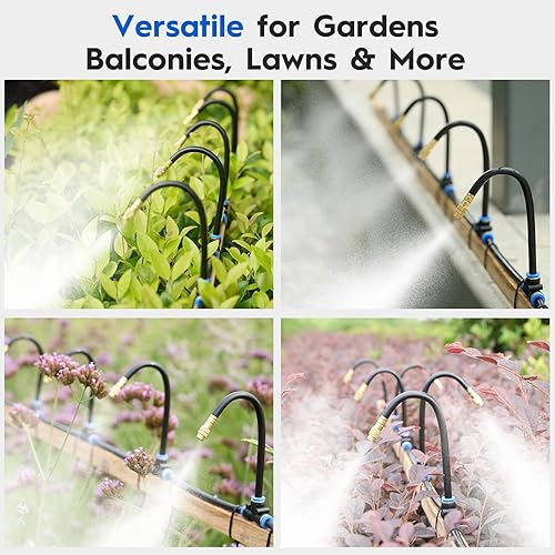 Miniatura 5 de Kit de riego automático por goteo de 360, boquilla de pulverización universal ajustable, sistema de atomización de cobre resistente para
