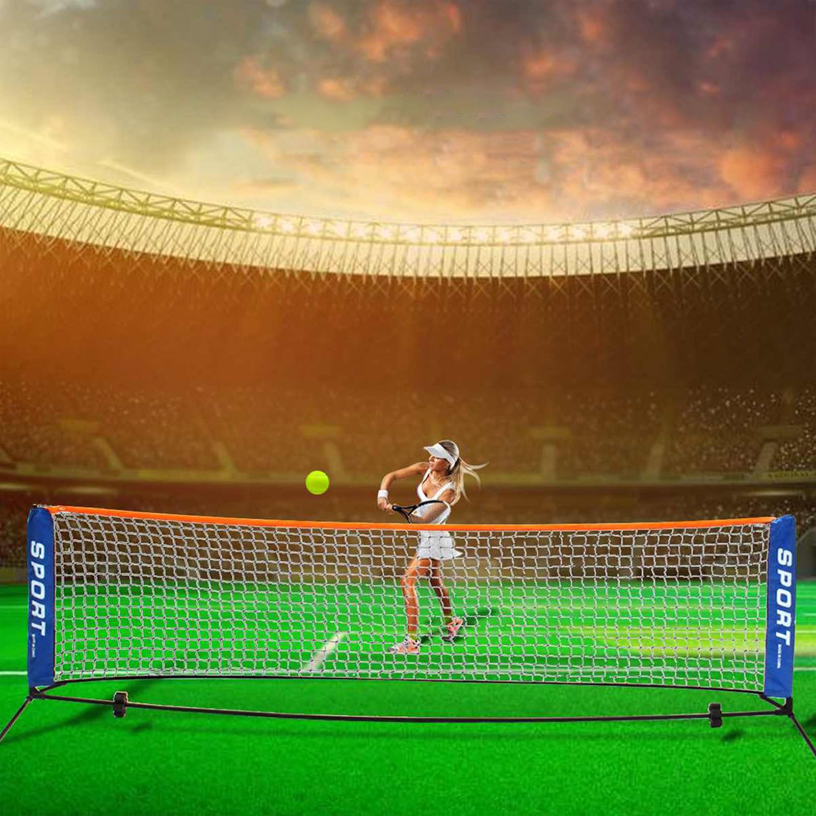 Rete Da Tennis - Rete Da Calcio E Tennis Da 122,05x29,92 Pollici, ReteDa Pallavolo Per Bambini Regolabile, ReteDa Allenamento Pieghevole | Concorso Per Attrezzature Da Tribunale | Per Giochi Da Giar