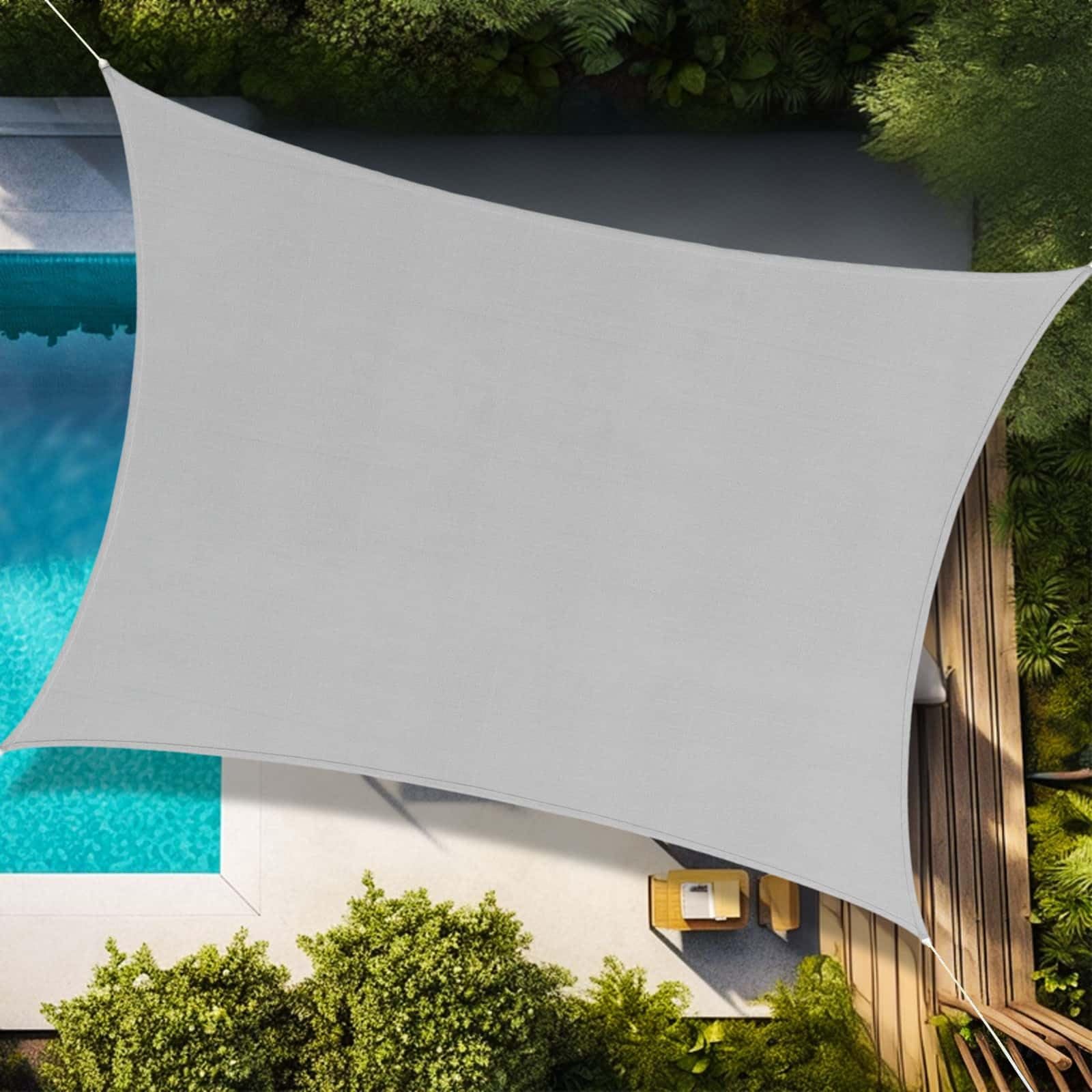 4x5m Tenda A Vela Ombreggiante Traspirante Protezione UV 95% per Feste All'aperto in Giardino e Terrazza Inclusa Corda Colore Grigio Ideale per Estate