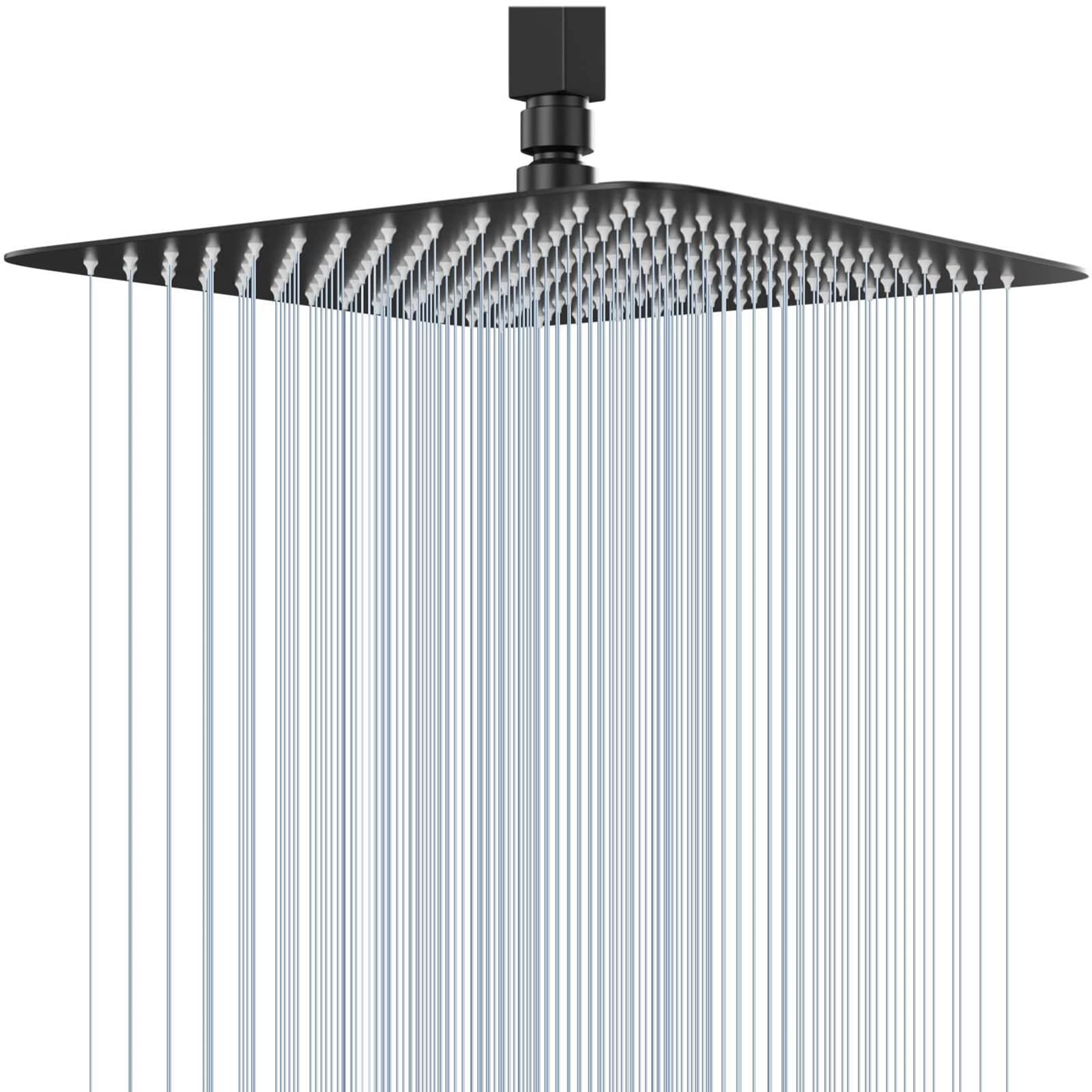 Pommeau de douche pluie 12 pouces carré en acier inoxydable effet cascade chromé