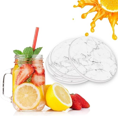 Miniatura 5 de visesunny Corgi - Posavasos de cerámica absorbente con estampado de animales para bebidas con base de corcho para protección de mesa, evita daños en