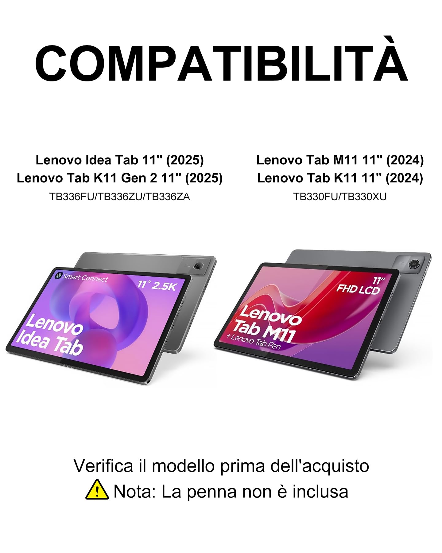 Per Lenovo Idea Tab 11" (2025) Cover Tastiera con RGB Italiana