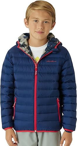 Eddie Bauer Kids' Reversible Jacket - Weather Resistant Quilted Down Coat for Boys and Girls (3-20)