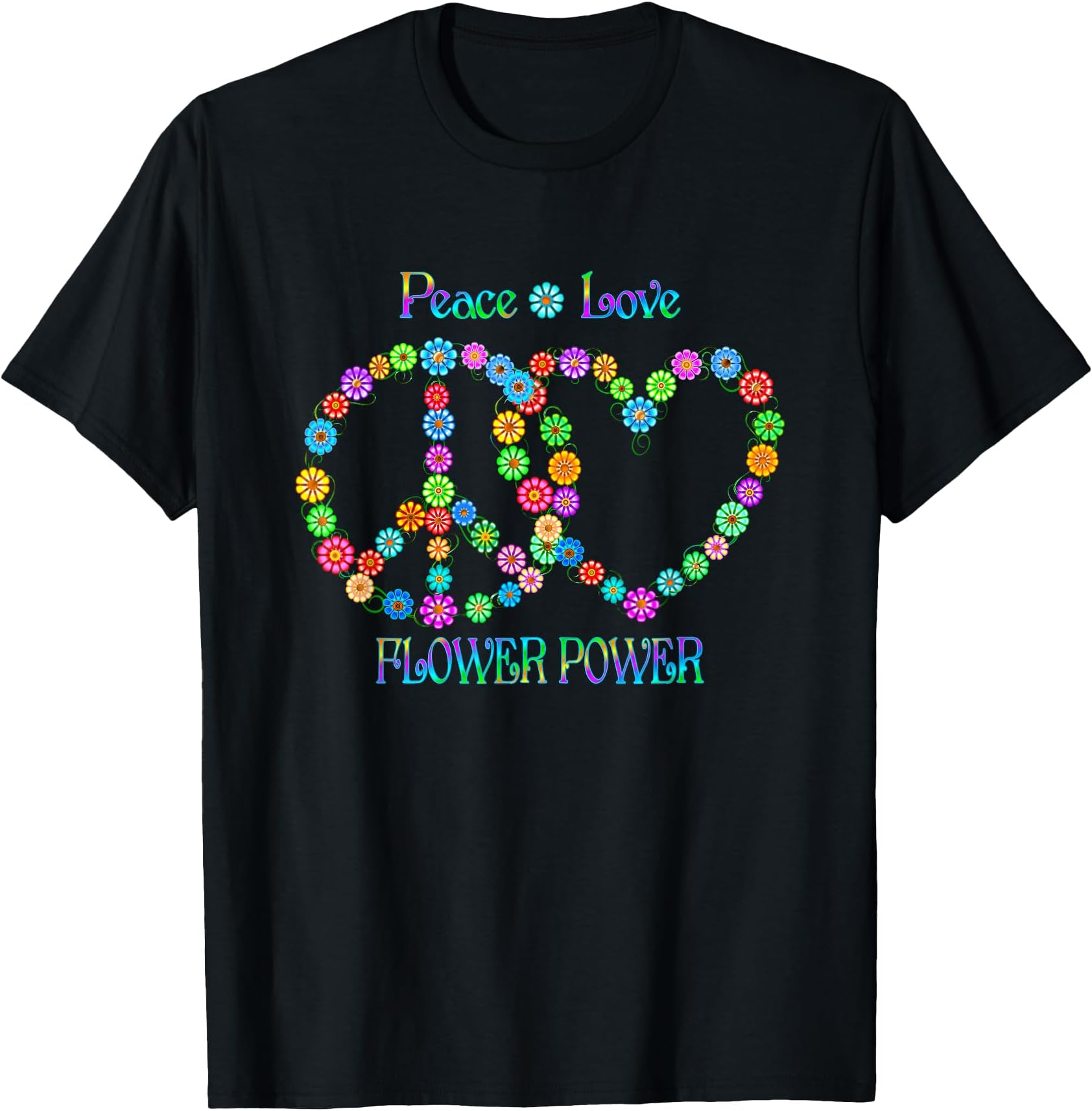 Peace Love Flower Power Retro T-Shirt