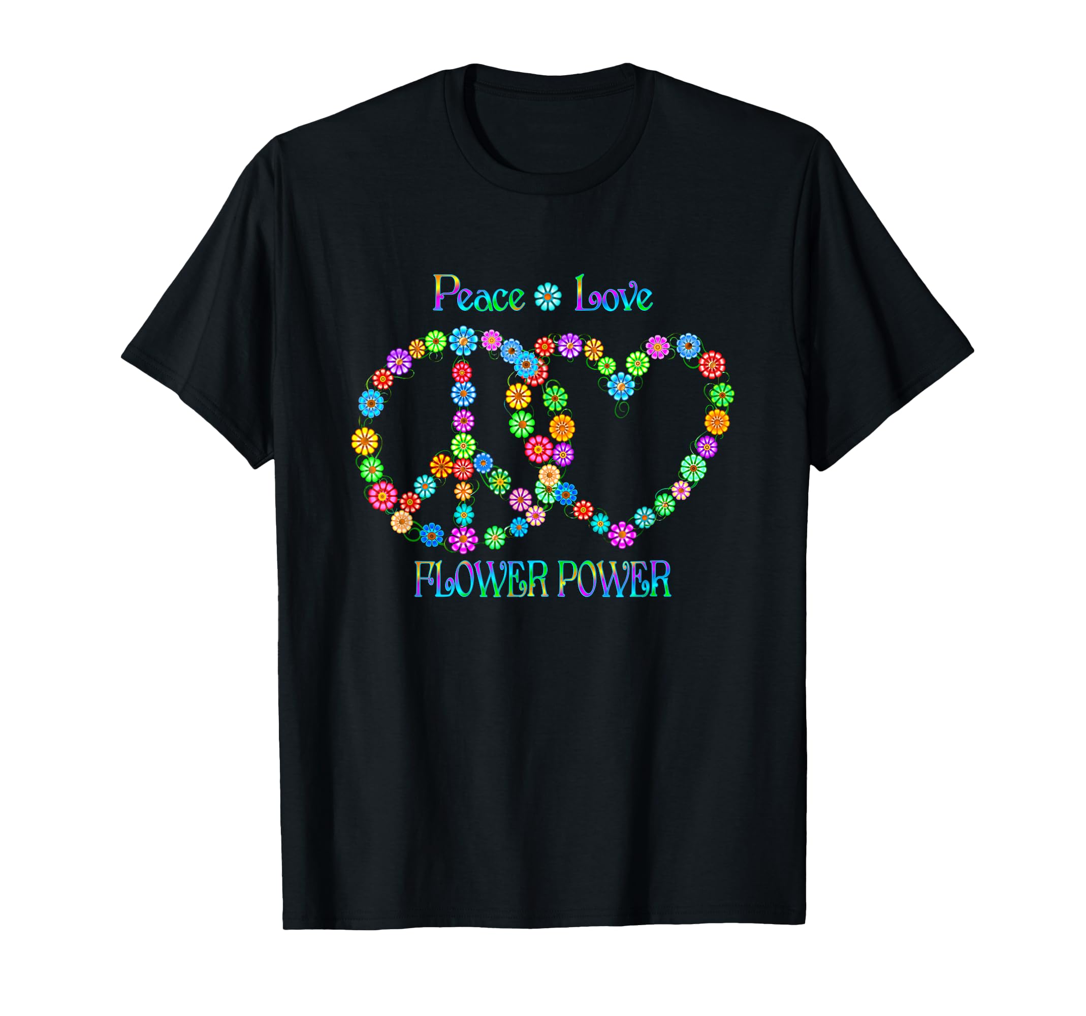 Peace Love Flower Power Retro T-Shirt