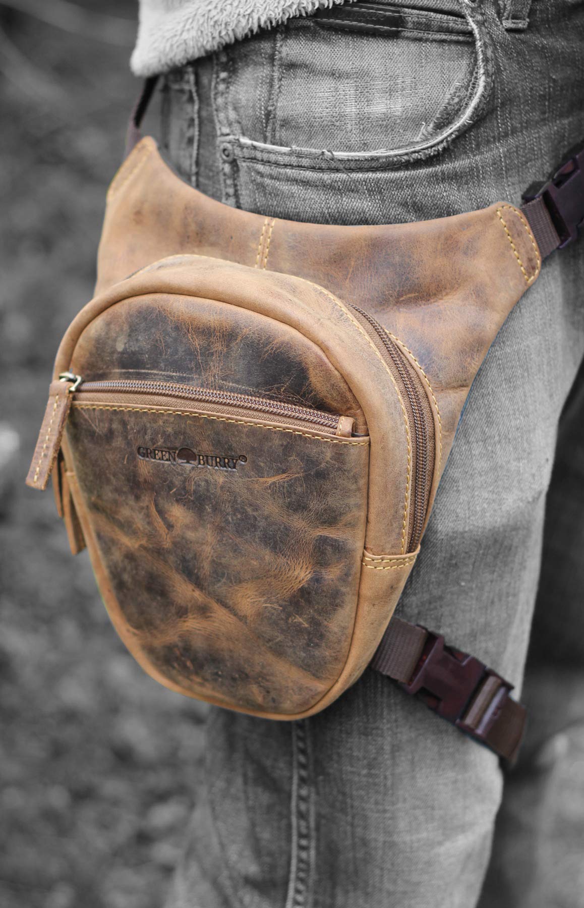 Greenburry Marsupio vintage in pelle 20 cm