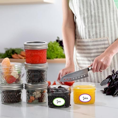 Miniatura 6 de TOEKSIX Mini tarros Mason de 4 onzas, paquete de 40 unidades, tarro Mason de boca regular con tapas y bandas de sellado, pequeño tarro de vidrio