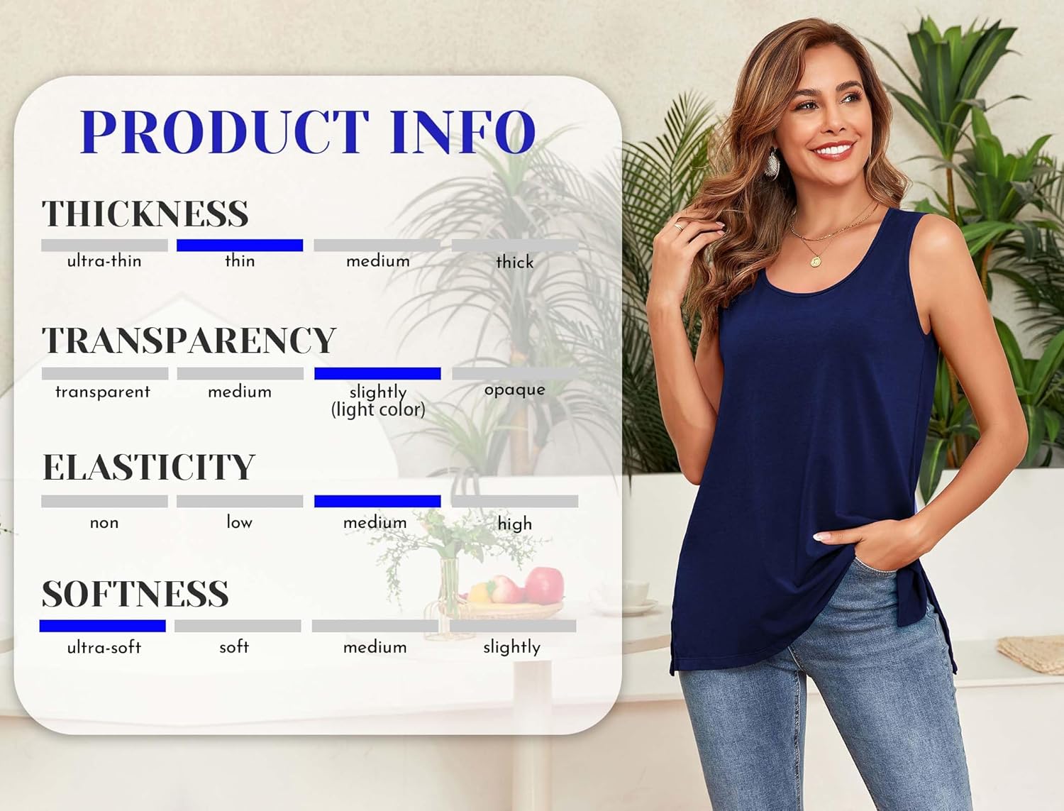 TAIPOVE Pima Cotton Tank Tops for Women Loose Fit Summer Sleeveless Shirt Ladies Scoop Neck Flowy Tunic T-Shirts - Image 4