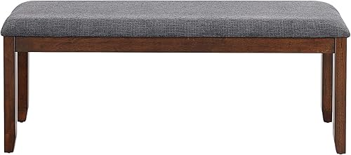 GORELAX Asiento de banco de comedor, banco de zapatos con cojín de tela de lino, banco de piano con almohadilla antideslizante y pata de madera de