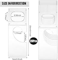 Vista 2 de Separadores de armario de plástico para colgar ropa, divisores de tamaño rectangular transparente para ropa (20 unidades)
