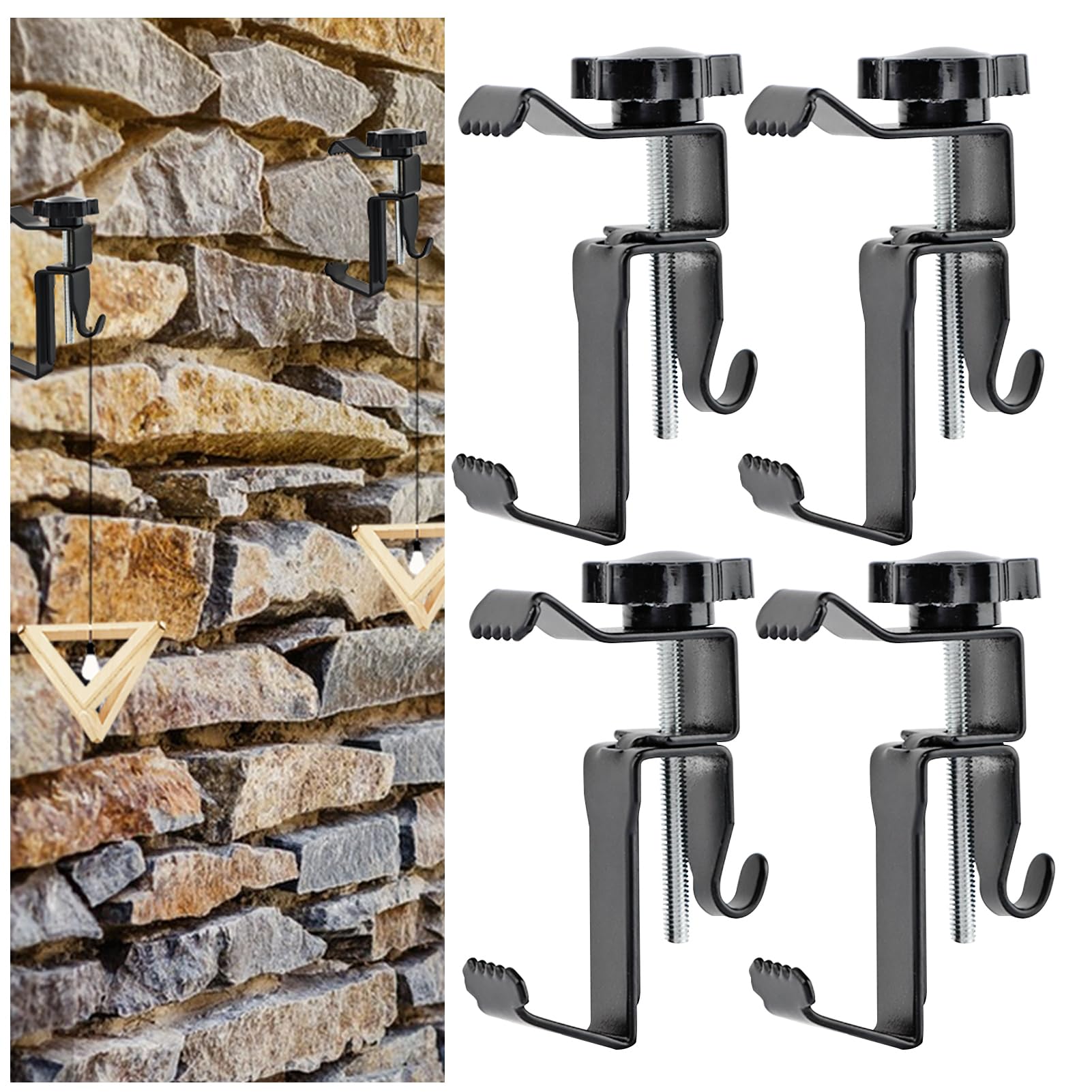 Ranjaner Brick Clips for Hanging Outdoors, 4Pcs Brick Hooks Clamp