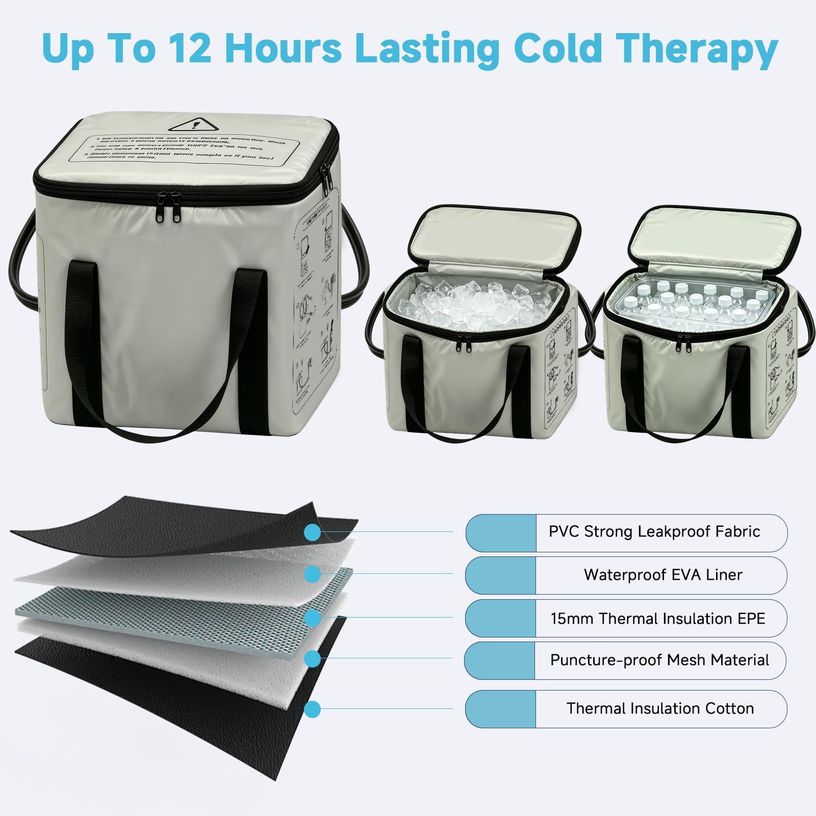 Máquina de hielo de 18 litros para cirugía de rodilla, envoltura de hielo de rodilla con 3 ajustes de flujo y temporizador, máquina de hielo de rodilla para postcirugía ACL/TKR, lesiones deportivas