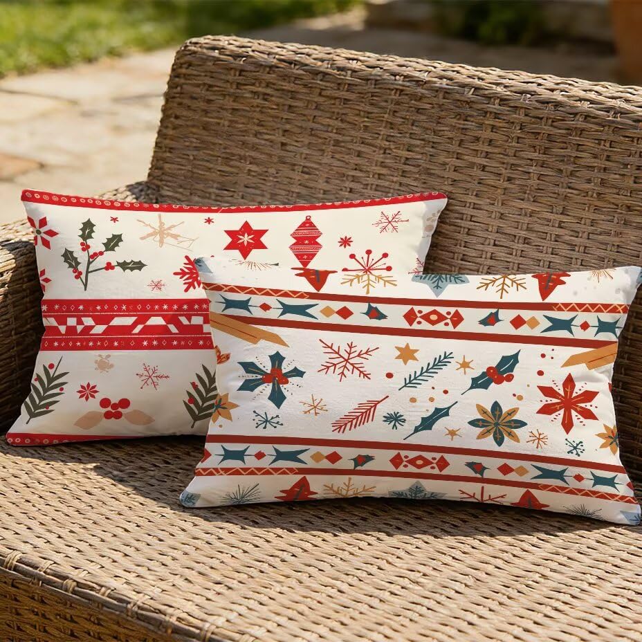 Housse de coussin de jardin 60x80 imperméable et résistant aux UV rouge pour canapé
