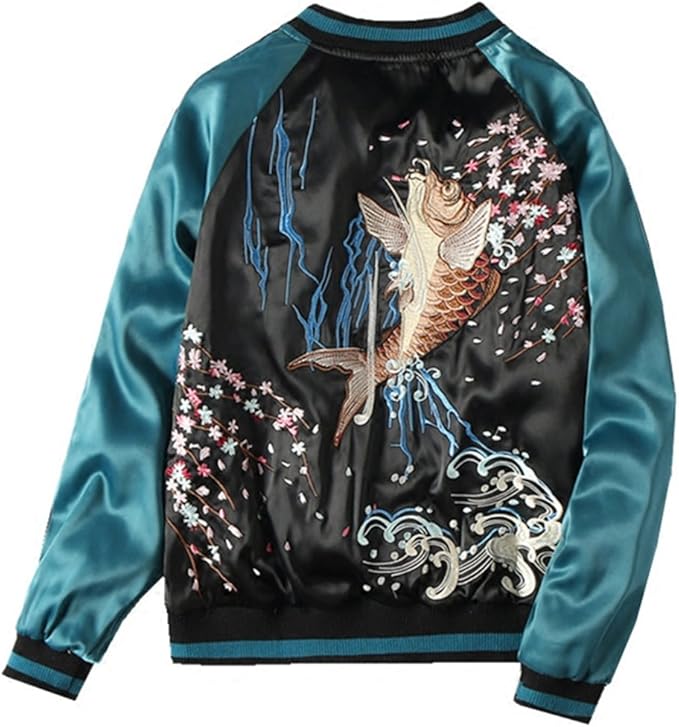 Amazon Sspec 桜 錦鯉刺繍マーク スカジャン リバーシブル 横須賀ファッション 野球服 男女兼用 防寒 保温 コート ジャケット 通販 Amazon Sspec 桜 錦鯉刺繍マーク スカジャン リバーシブル 横須賀ファッション 野球服 男女兼用 防寒 保温 コート ジャケット 通販