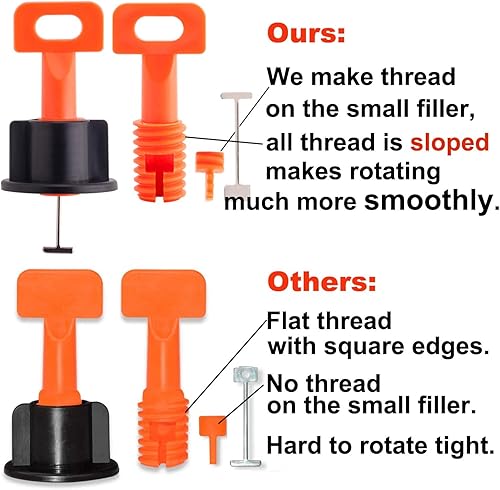 Miniatura 2 de Kit de sistema de nivelación de azulejos con 100 niveladores de azulejos, 2 llaves especiales y 500 espaciadores de azulejos de 0.079 in