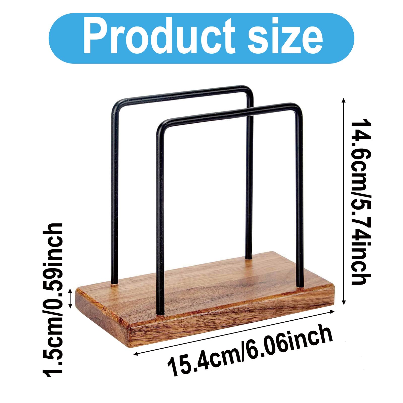 Porte-serviettes Métal Et Bois - Design Rustique, Pour Table De Cuisine Ou Salle à Manger, 15x13.5x7.4 Cm