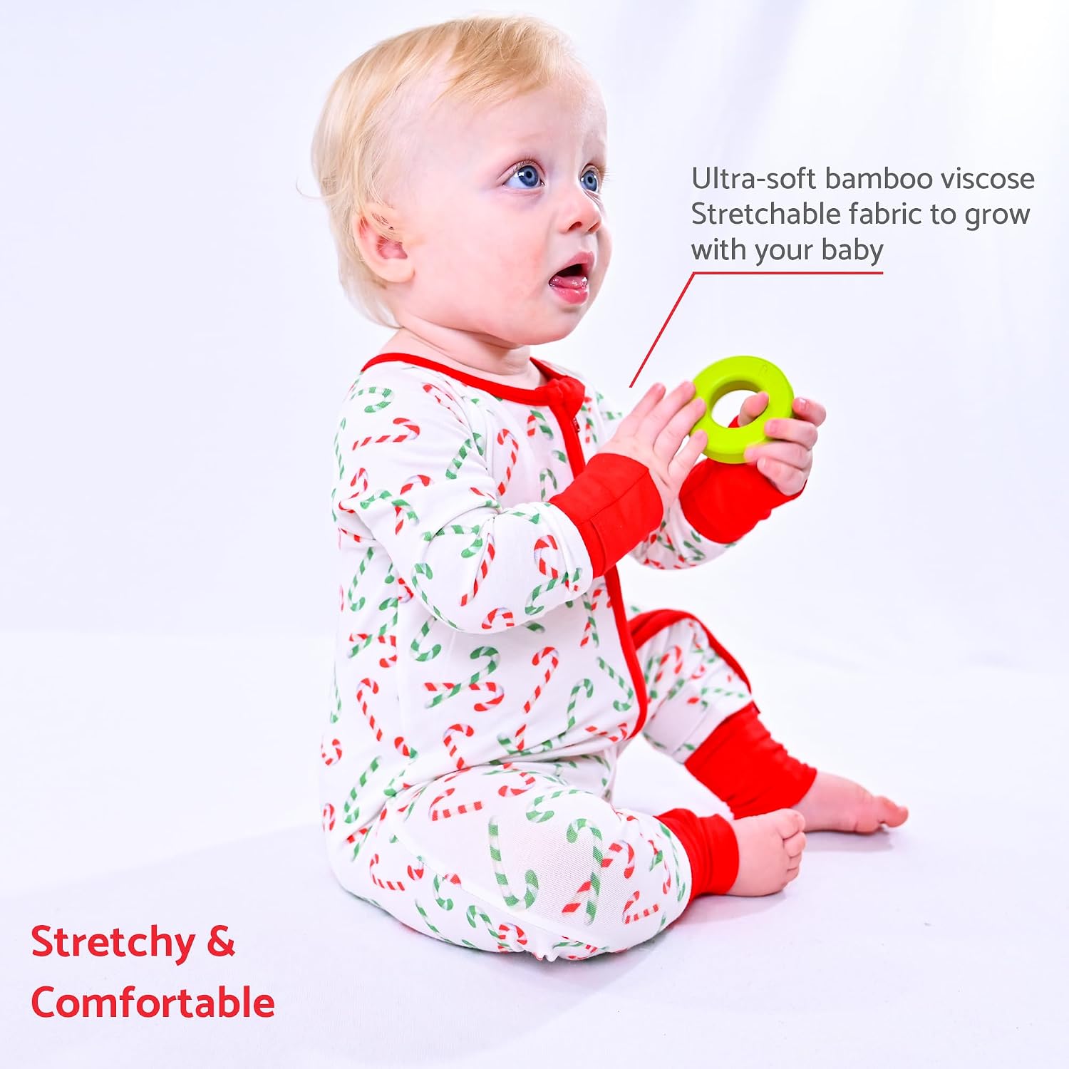 LollyBanks Baby Pajamas, Bamboo Viscose Newborn Sleepers, Christmas Pajamas