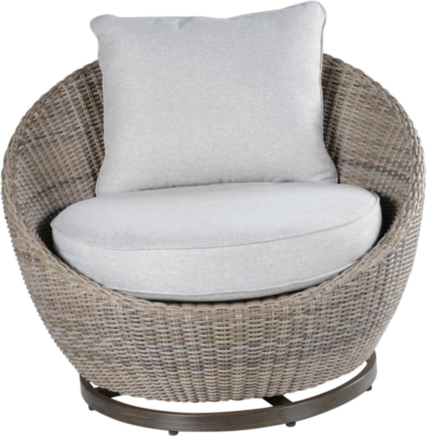 Cozy Outdoor Set - Swivel Woven Chairs, Side Table - All-Weather Resin Wicker, Ergonomic Design for Relaxation Outdoor Living Space Essential
