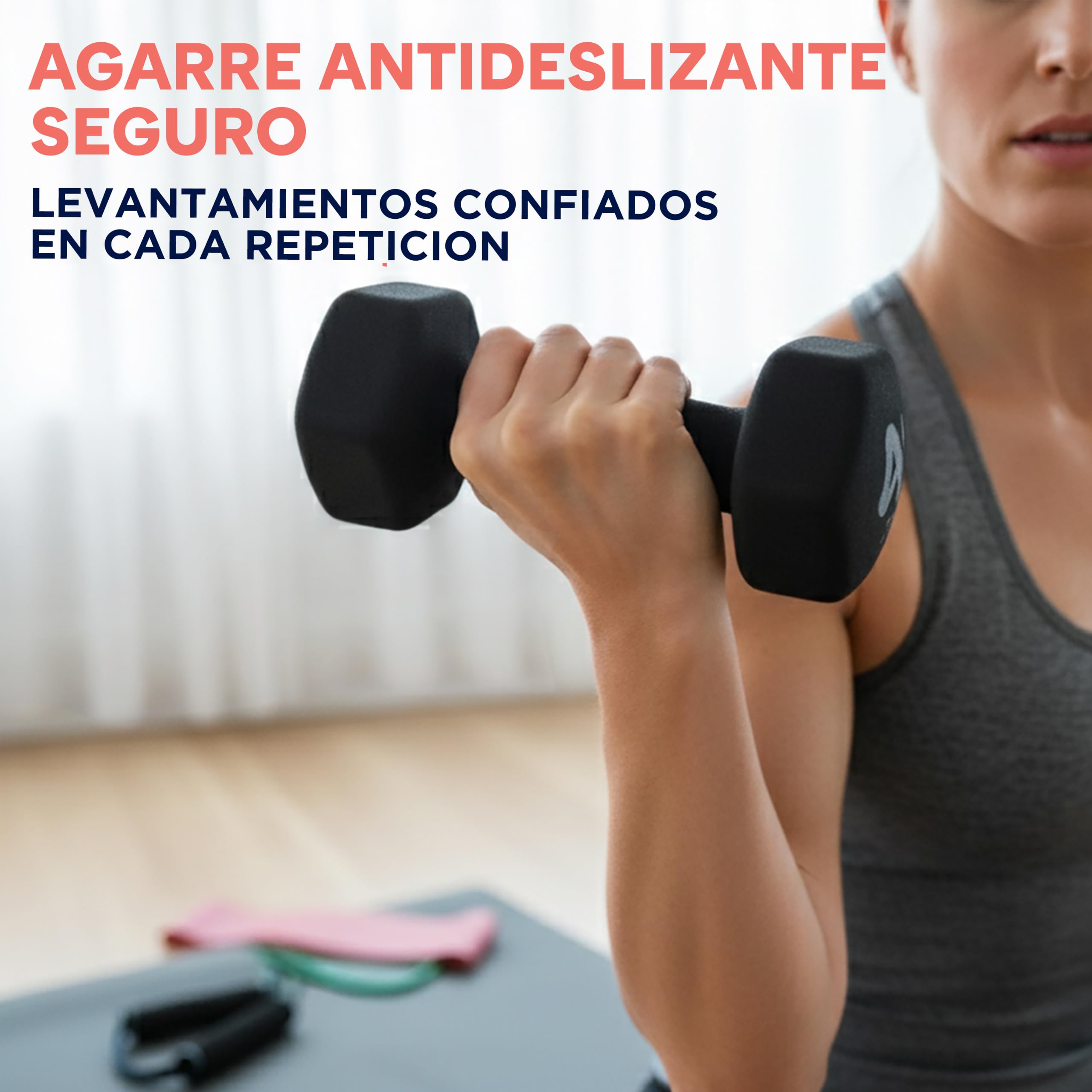 Squatz Set de Mancuernas con Soporte 14.5kgs, Pesas de Neopreno Antideslizantes Hexagonales, Juego de Dumbbells para Fitness, Entrenamiento, Yoga y Ejercicio en Casa