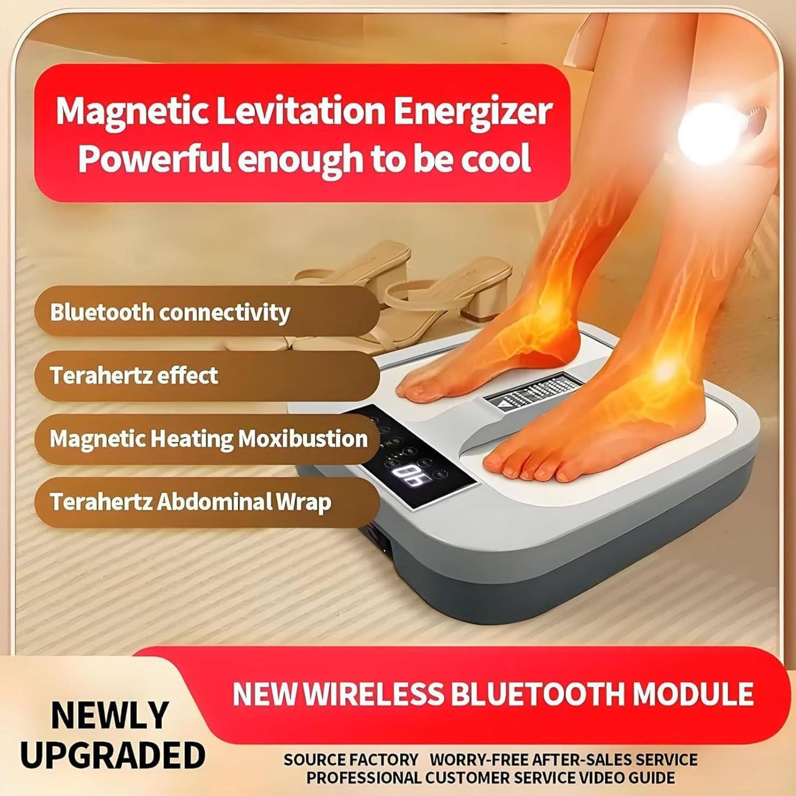 Tapis de Massage des Pieds à Télécommande Térahertz,300W de Chaleur et Vibrations, Perfect pour Soulager la Fasciite Plantaire, Améliorer la Circulation et Détendre Les Muscles