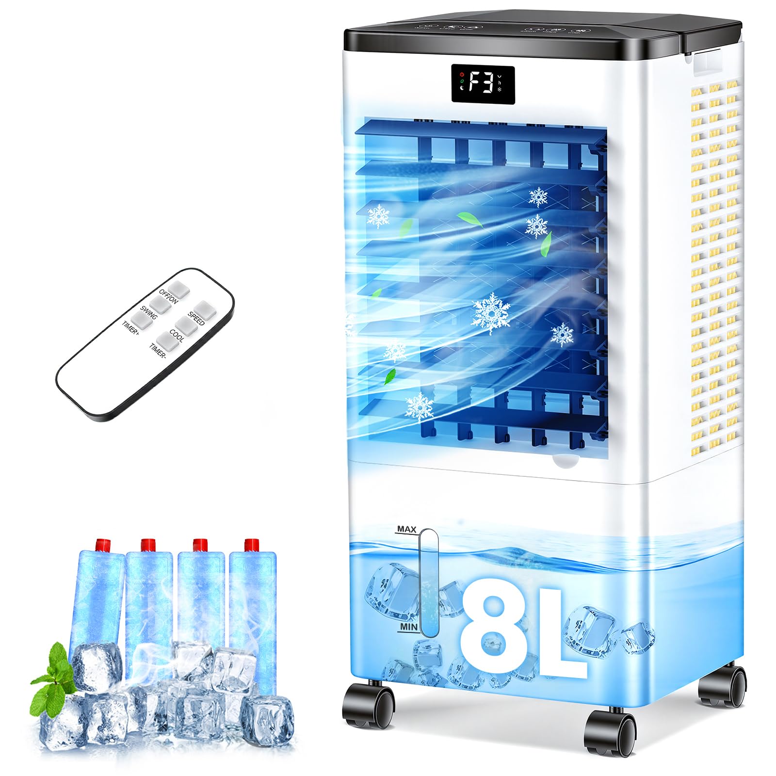 Climatiseur Mobile Silencieux, Refroidisseur d'air Climatise…